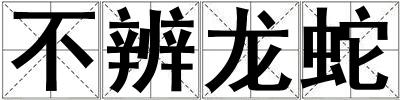 不辨龍蛇