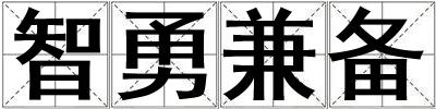 成語智勇兼備 智勇兼備