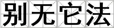 別無它法